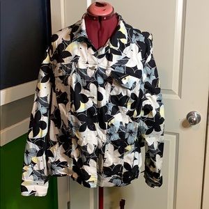 Flower jean jacket